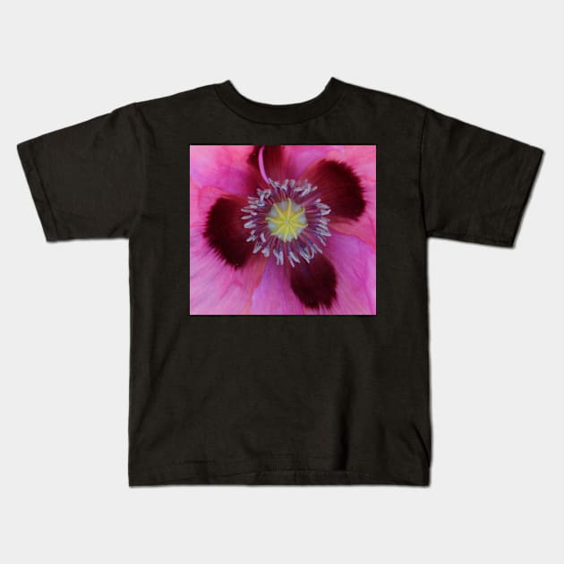 Macro Poppy Kids T-Shirt by Whisperingpeaks